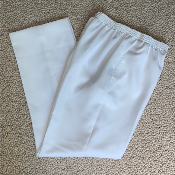 White Petite Alfred Dunner High Waist Pant Size 6P - Picture 3 of 7